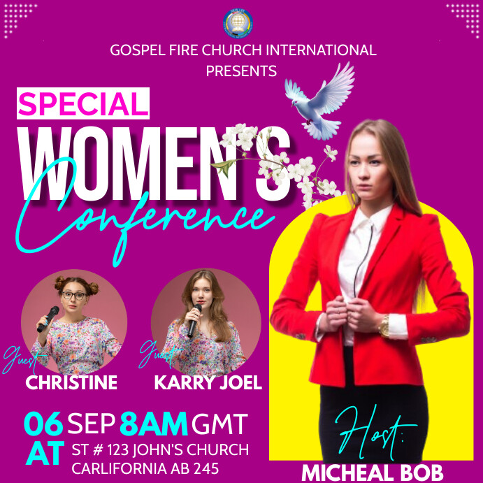 Copy of Pink Floral Women's Conference Instagram Post | PosterMyWall