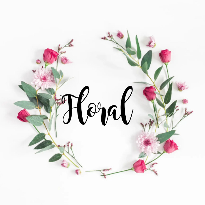 Pink Floral Wreath Company Logo (1) template