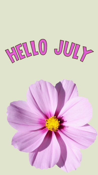 Hello July Roses Plantilla de pink flower hello july | PosterMyWall