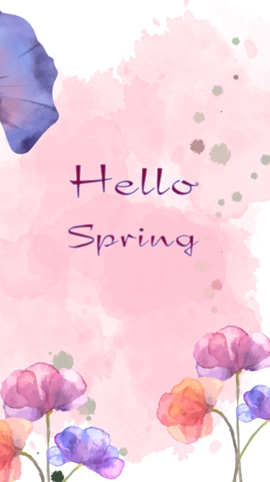 Pink Flower Hello Spring Poster Template | PosterMyWall