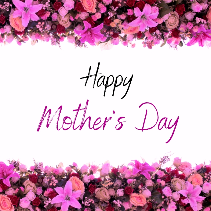 Pink Flowers Mother's Dau Template Instagram Post