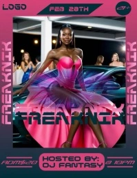 Pink Freaknik Party Flyer Video Template Volante (Carta US)