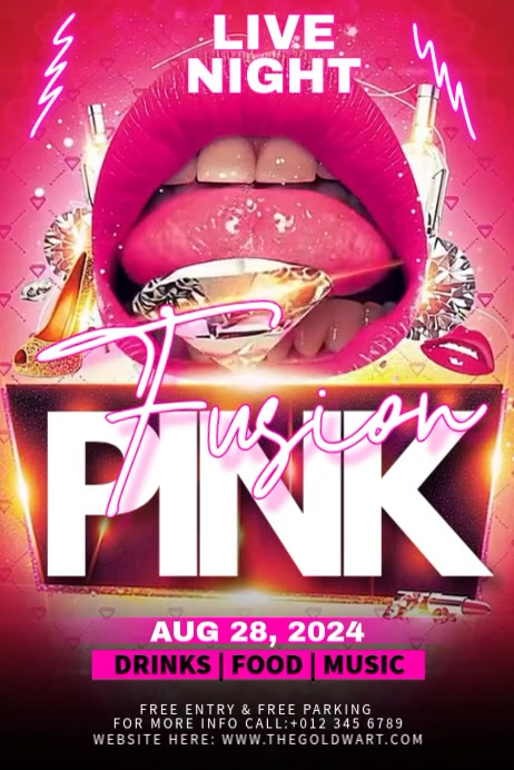Pink Club Night Event Posters Template | PosterMyWall