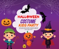 Pink Futuristic Halloween Costume Party Large Rectangle template