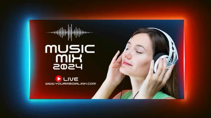 Pink Futuristic Music Digital Display (16:9) template