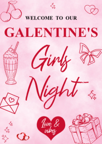 Pink Galentine's Day Celebration A1 template