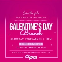 Pink Galentine's Day Invitation Instagram Vid Square (1:1) template