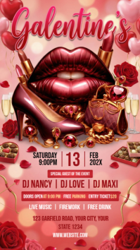 Pink Galentine's Day Party Instagram Story template