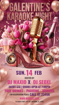 Pink Galentine's Karaoke Night Instagram Story template