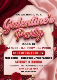 Pink Galentine's Party A6 template