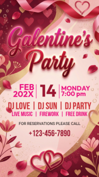 Pink Galentine's Party Instagram Story template