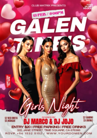 Pink Girls Night Event A4 Video template