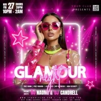 pink glamour females club party event ad design template Kwadrat (1:1)