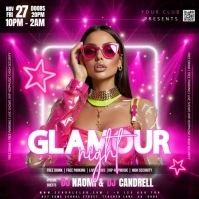 pink glamour females club party event ad design template Square (1:1)
