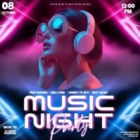 pink glitter club party event ad design template Quadrat (1:1)
