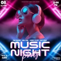 pink glitter club party event ad design template Carré (1:1)