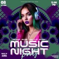 pink glitter club party event ad design template Isikwele (1:1)