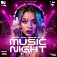 pink glitter club party event ad design template Square (1:1)