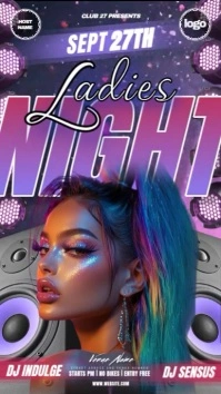 pink glitter females party event ad design template Instagram Story