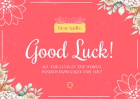 Pink Goodluck Postcard template