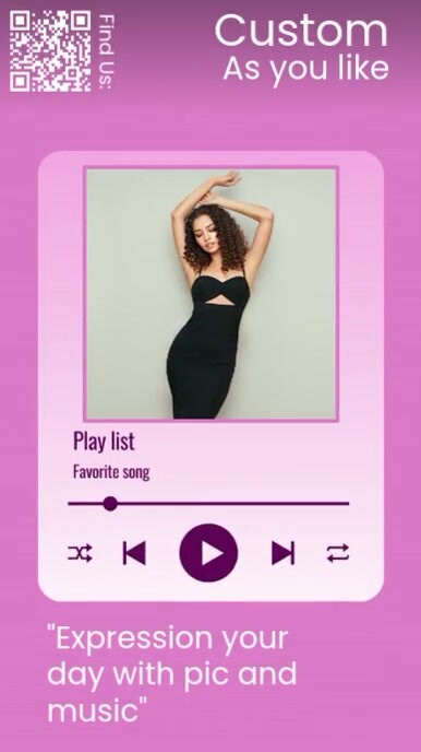 Pink Gradien Playlist Template For Your Story  Reel Instagram