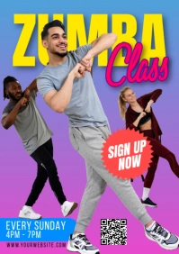 Pink Gradien Zumba Classes A2 template