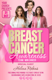 Pink Breast Cancer Awareness Event Poniekoerant Template