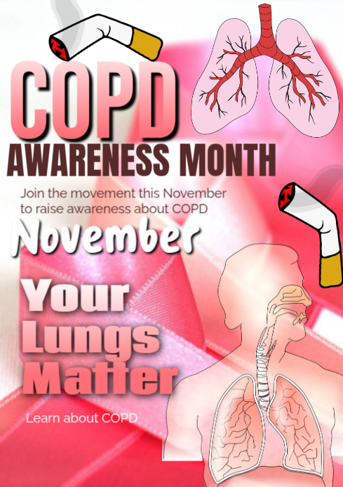 Plantilla de Pink Gradient Copd Awareness Month A3 | PosterMyWall