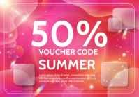 สีชมพู Discount Voucher A4 Template