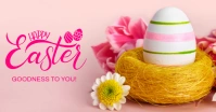 Pink Gradient Easter Greeting Card  Facebook Shared Image template