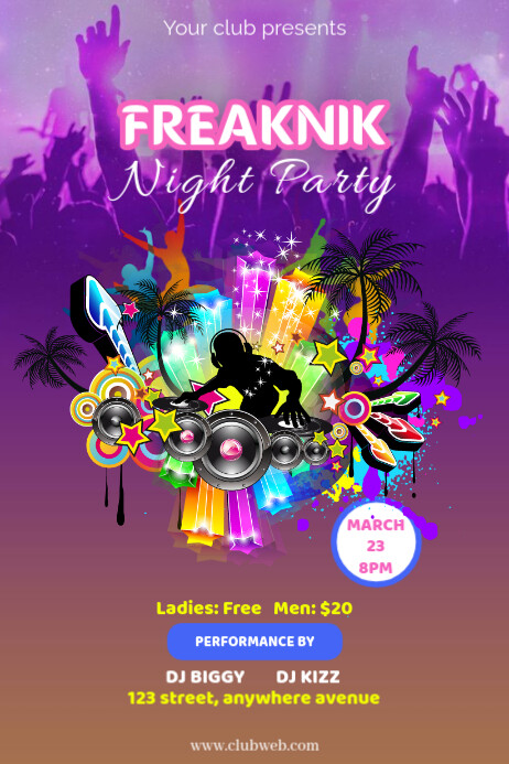 Copy of Pink Gradient Freaknik Night Party Poster | PosterMyWall