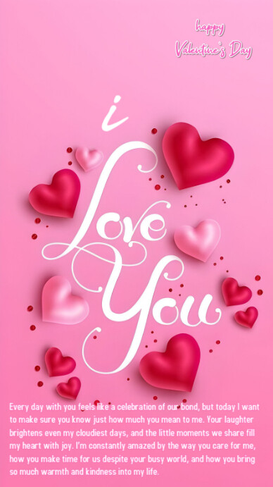 Pink Gradient Happy Valentine's Day Whatsapp Status Template | PosterMyWall