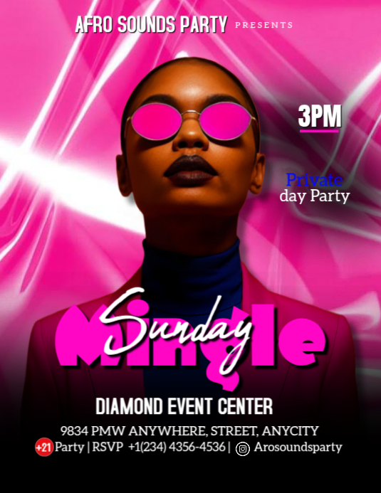 Pink Gradient Mingle Sunday Flyer Flyer (us Letter) Template | PosterMyWall