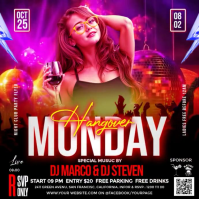 Pink Gradient Night Party Square (1:1) template