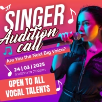 Pink Gradient Singer Audition Call Instagram Post template