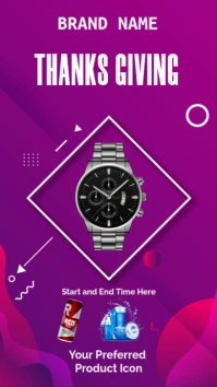 Pink Gradient Thanks Giving Sales Announcement On Whatsapp Status Portrait template