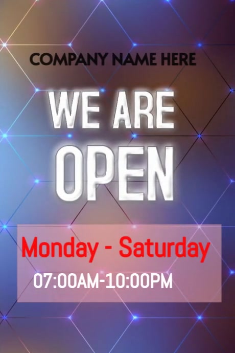 Pink Gradient We Are Open Poster template