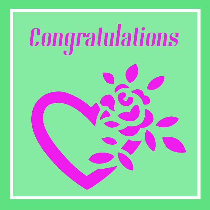 Congratulations Pink Roses Pink Green Rose Congratulations Template | PosterMyWall