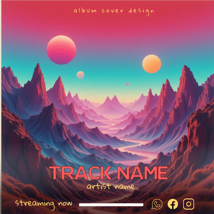 Pink Grunge Psychedelic Pop Album Cover template