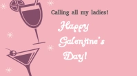 Pink  Happy Galentine's Day  Youtube Thumbnail template