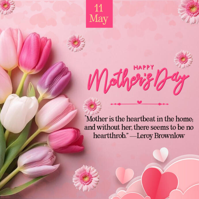 Pink Happy Mother's Day Instagram Post Wpis na Instagrama template