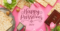 Pink Happy Passover 2024 ภาพที่แชร์บน Facebook template