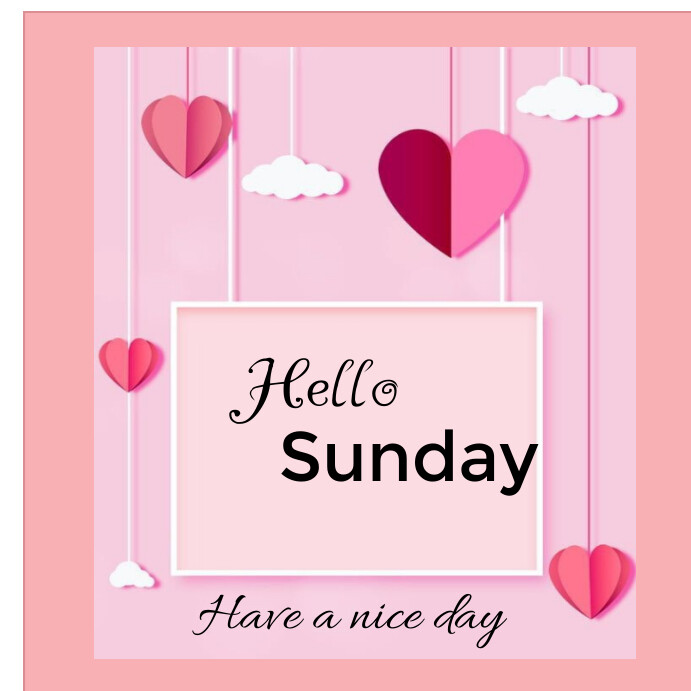 Pink Hello Sunday Post Square (1:1) template