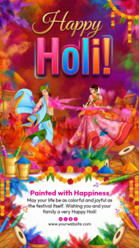 Rosa Holi Festival Celebration Instagram-verhaal Template