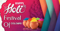 Pink Holi Festival Facebook Event Cover template