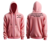 Pink hoodie with zipper and pocket mockup Rectángulo Grande template