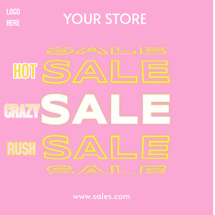 Copy of Pink hot crazy and rush sale design template | PosterMyWall