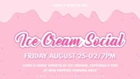 Pink Ice Cream Social Banner Facebook-omslagvideo (16: 9) template