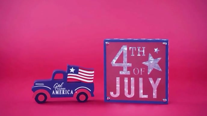 Pink Illustrative 4th Of July Celebration  Digital Display (16:9) template