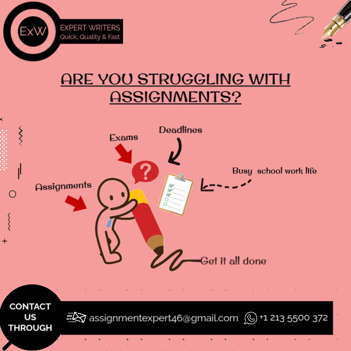 Pink Illustrative Assignment Help Instagram Post Template | PosterMyWall